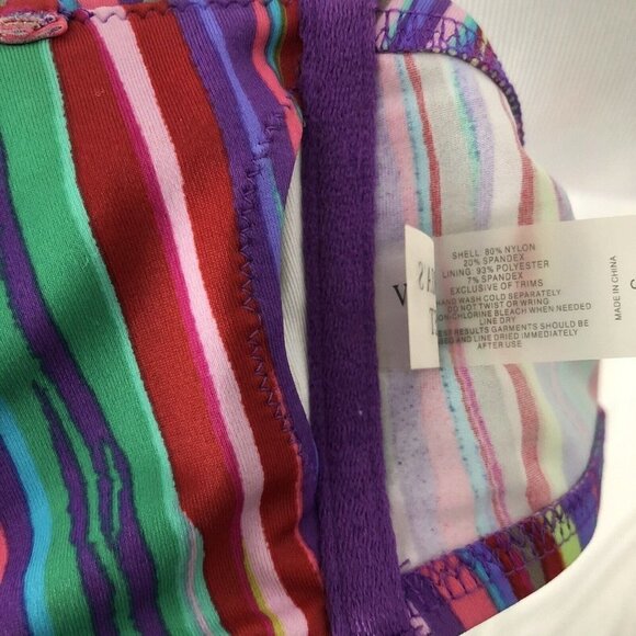 Victoria's Secret Strapless Twist Bikini Top Stripe Colorful Small - Picture 8 of 10